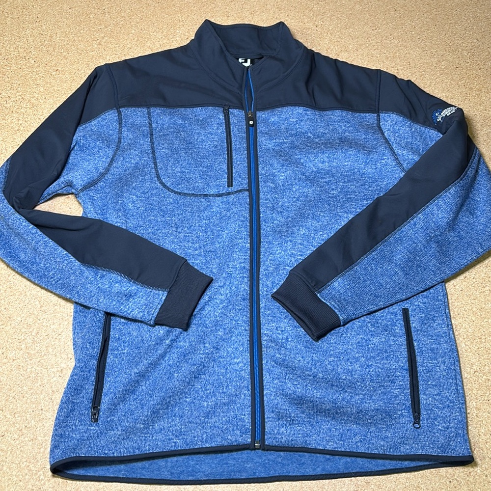 Footjoy Full Zip Fleece Jacket Size Large Blue Golf Athletic Casual F2